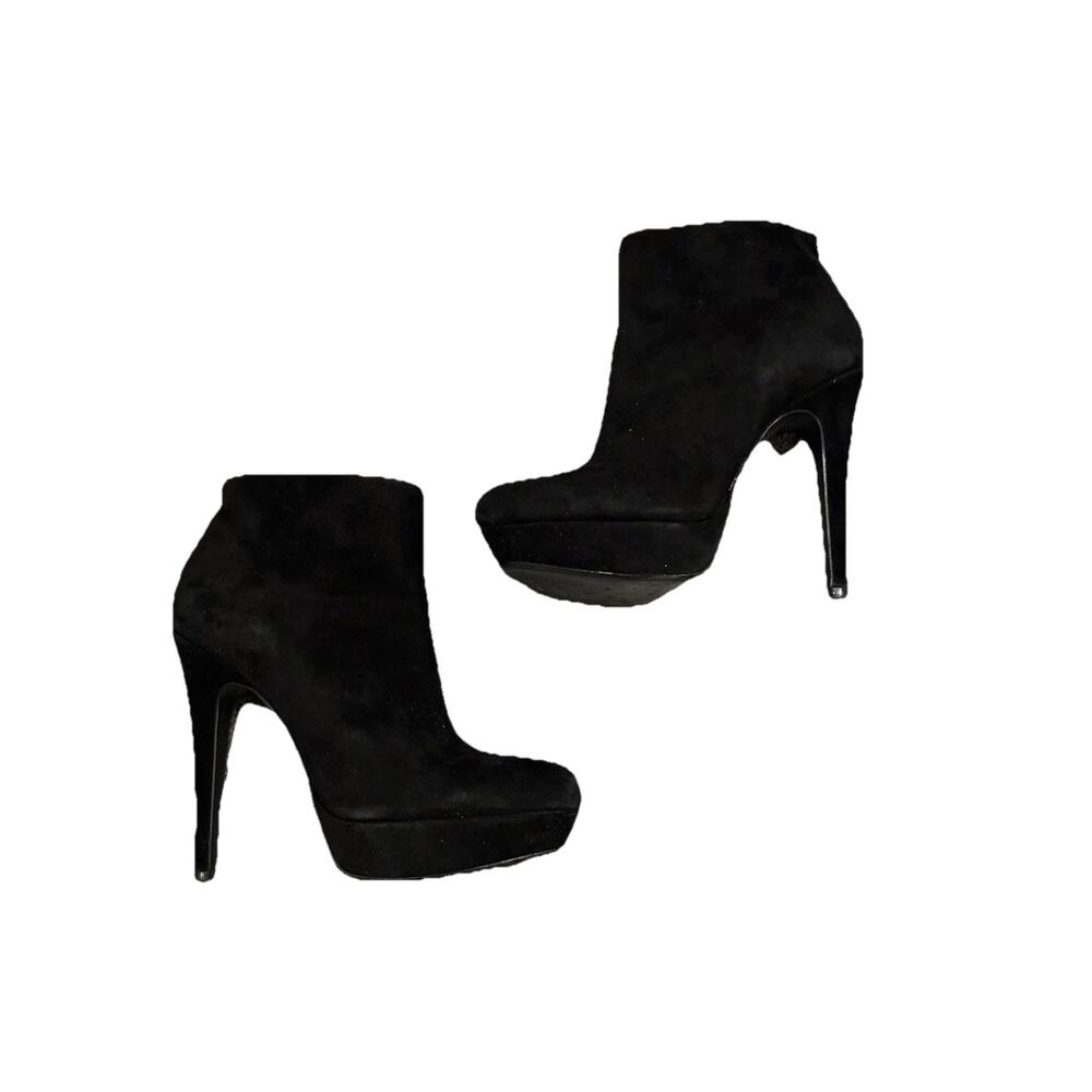 Steve Madden Sharry Black Suede Leather Platform Stiletto Ankle Booties 9 - Picture 5 of 8